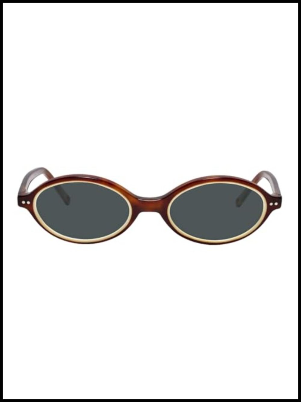 Polarized UV400 Oval Acetate Sunglasses Retro - Picture 1 of 6
